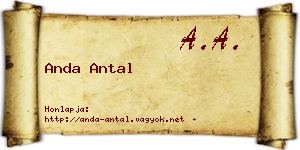 Anda Antal névjegykártya